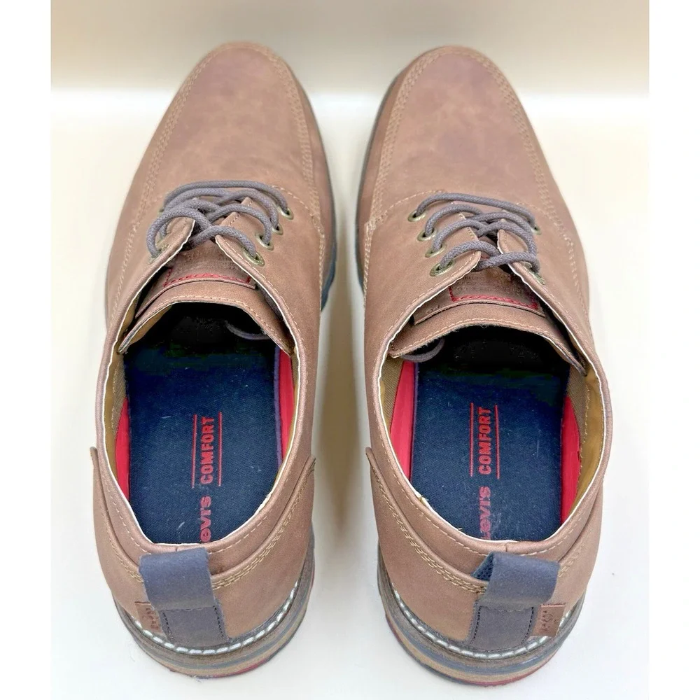 Levi Strauss Shoes Men's 8.5 Brown Faux Suede Leather Comfort Insole Lace‎ Up